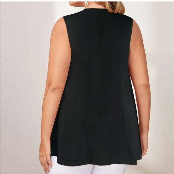 Jessica beaded scoop neck stretchy sleeveless black tank top women's size 3X - Picture 1 of 9